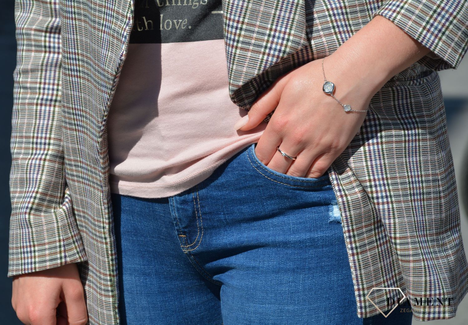 Bransoletka damska srebrna z cyrkonią Dall'Acqua B YB 295 083d.jpg